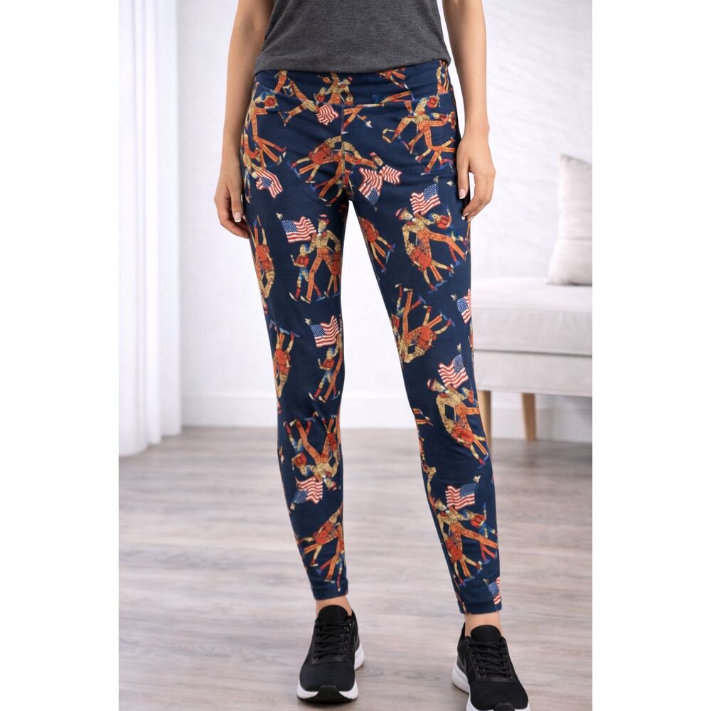 LulaRoe Tall & Curvy Uncle Sam Printed Leggings